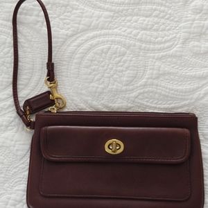 Vintage Brown Coach Wristlet GUC
